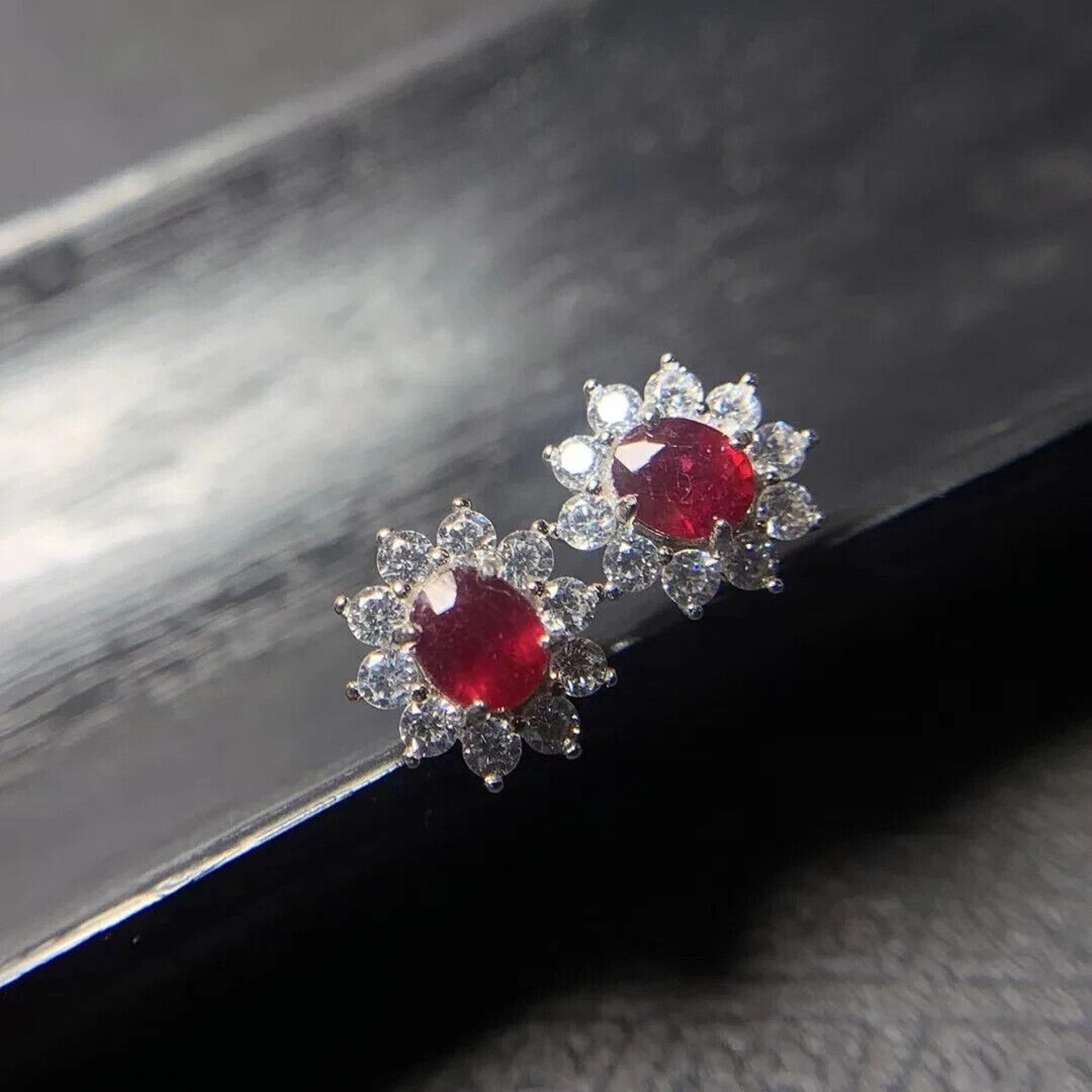 Ruby Earrings, Women's Ruby Earrings, Natural Ruby Earrings, Ruby Jewelry, Sterling Silver Ruby Earrings, Genuine Ruby Earrings, Ruby Stud Earrings, Natural Ruby, Burma Ruby