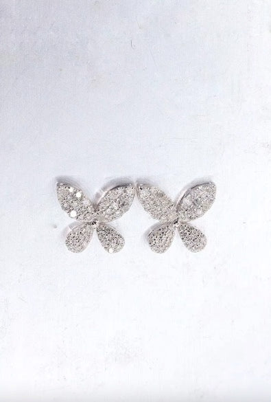 Natural Diamond Butterfly Stud Earrings 18K White Gold, Diamond Butterfly Earrings, Butterfly Diamond Earrings, Diamond Cluster Stud Earrings, White Gold Diamond Earrings, 18k White Gold Diamond Stud Earrings, Natural Diamond Cluster Stud Earrings 18k White Gold, Natural Diamond Earrings For Women, Natural Diamond Stud Earrings, 18k White Gold Diamond Earrings, Diamond Earrings 18k Gold