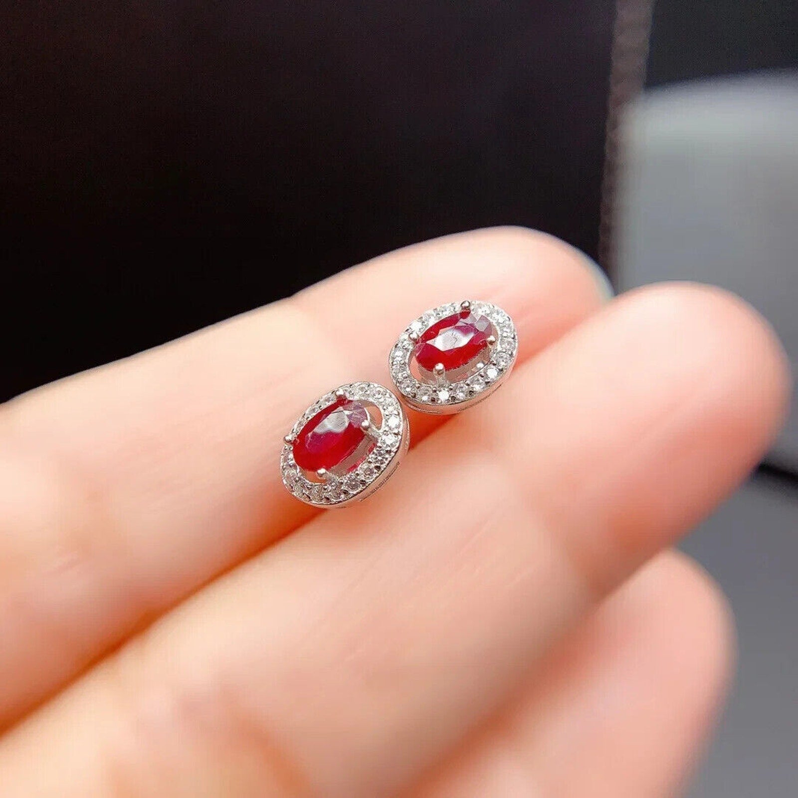 Ruby Earrings, Women's Ruby Earrings, Natural Ruby Earrings, Ruby Jewelry, Sterling Silver Ruby Earrings, Genuine Ruby Earrings, Ruby Stud Earrings, Natural Ruby, Burma Ruby