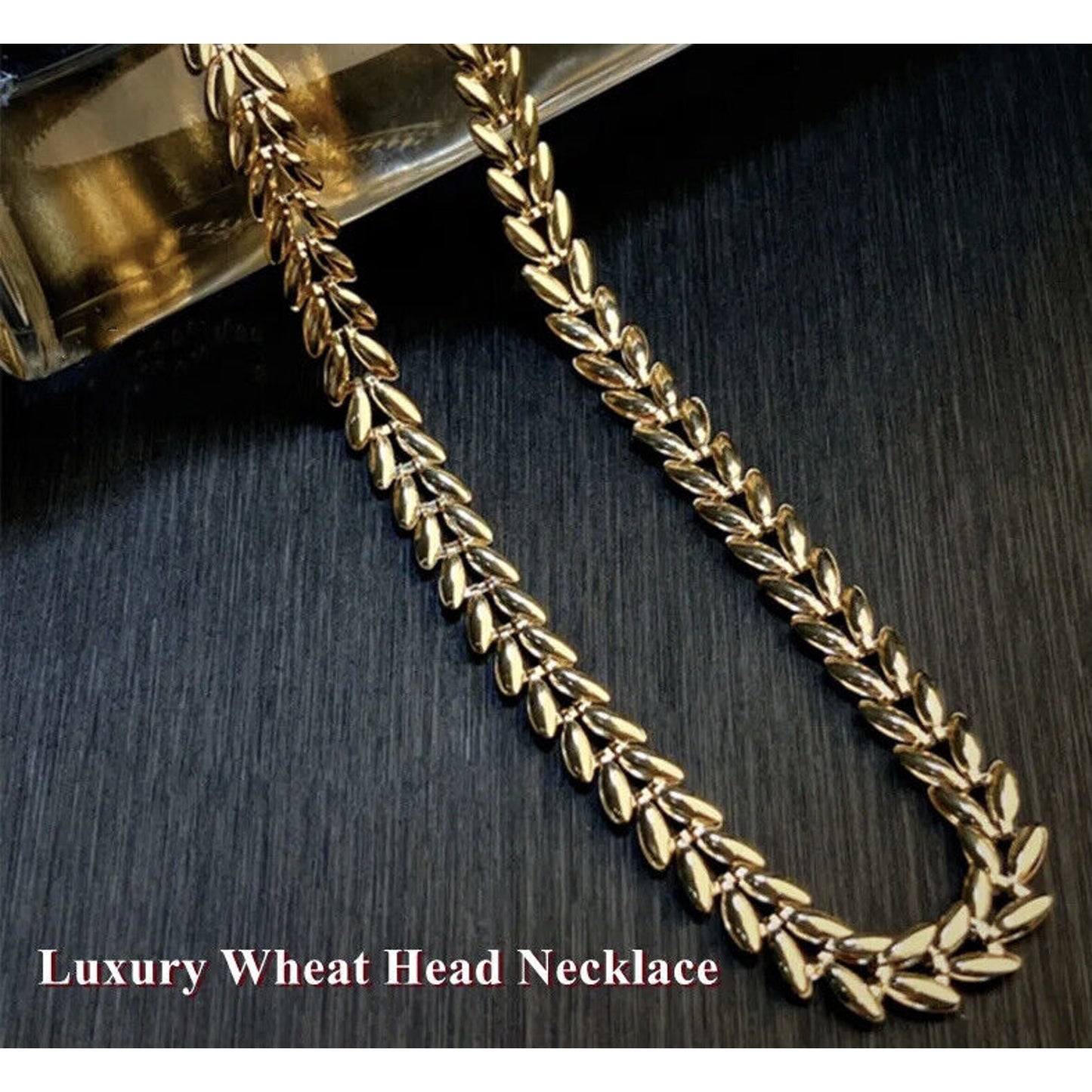 18k Gold Wheat Chain Bracelet or Necklace, Solid Yellow Gold Wheat Chain Au750