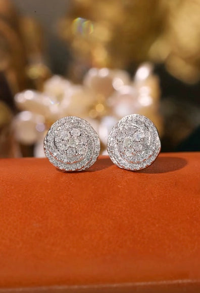 Diamond Cluster Stud Earrings, White Gold Diamond Earrings, 18k White Gold Diamond Stud Earrings, Natural Diamond Cluster Stud Earrings 18k White Gold, Natural Diamond Earrings For Women, Natural Diamond Stud Earrings, 18k White Gold Diamond Earrings, Diamond Earrings 18k Gold, Diamond Flower Stud Earrings