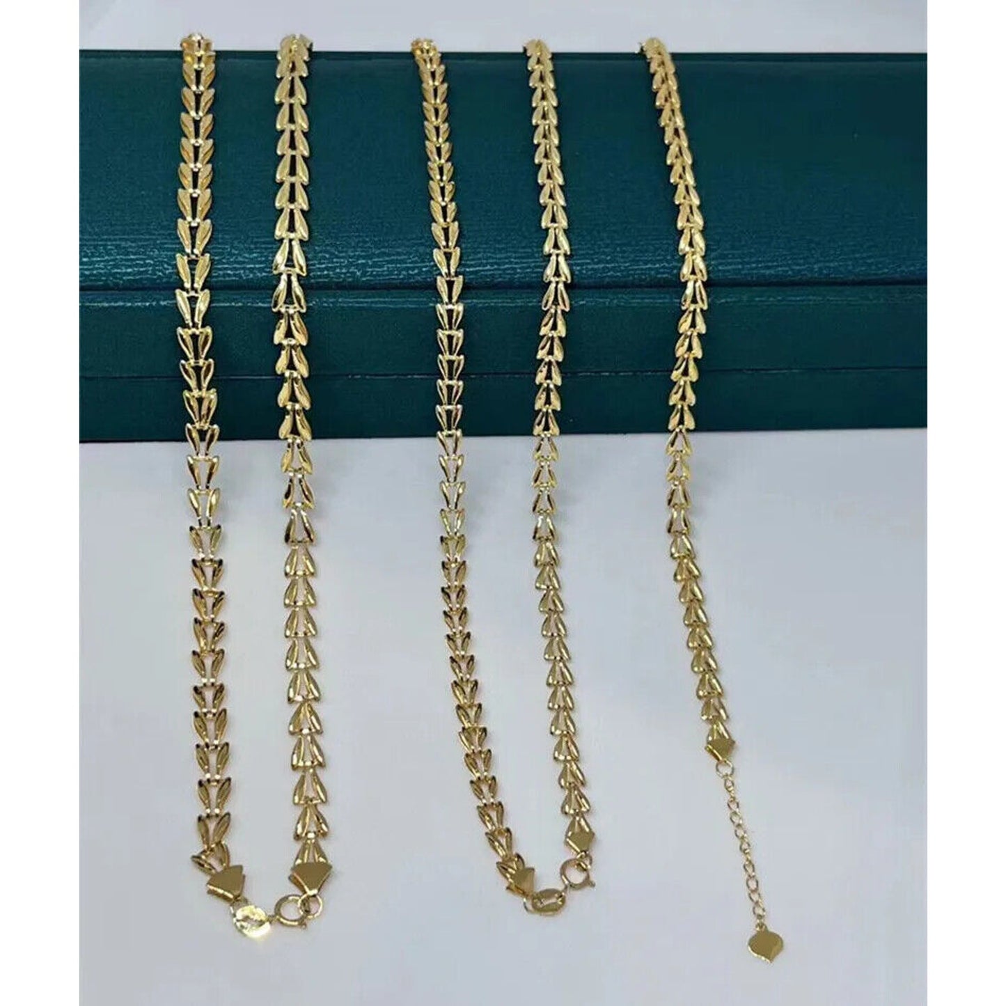 18k Gold Wheat Chain Bracelet or Necklace, Solid Yellow Gold Wheat Chain Au750