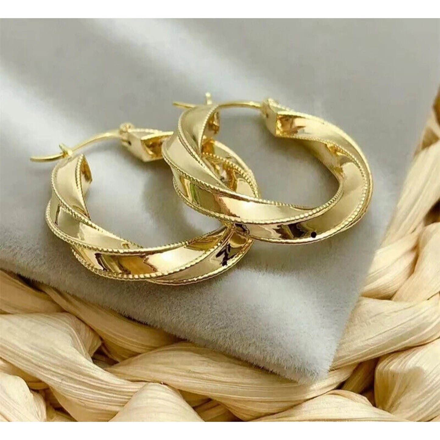 18k Yellow Gold Hoop Earrings. Au750 Yellow Gold Hoop Earrings Solid Gold