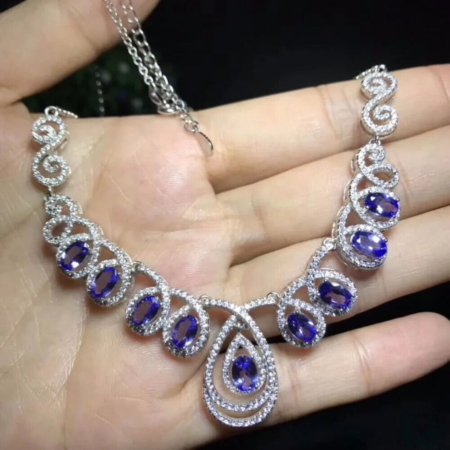 Tanzanite Necklace, Natural Tanzanite, Purple Tanzanite, Authentic Purple Tanzanite, Genuine Purple Tanzanite, Natural Tanzanite Jewelry, Tanzanite Statement Necklace, Tanzanite Pendant Necklace, Tanzanite Charm Necklace, Sterling Silver Tanzanite Necklace, Tanzanite Jewelry For Women