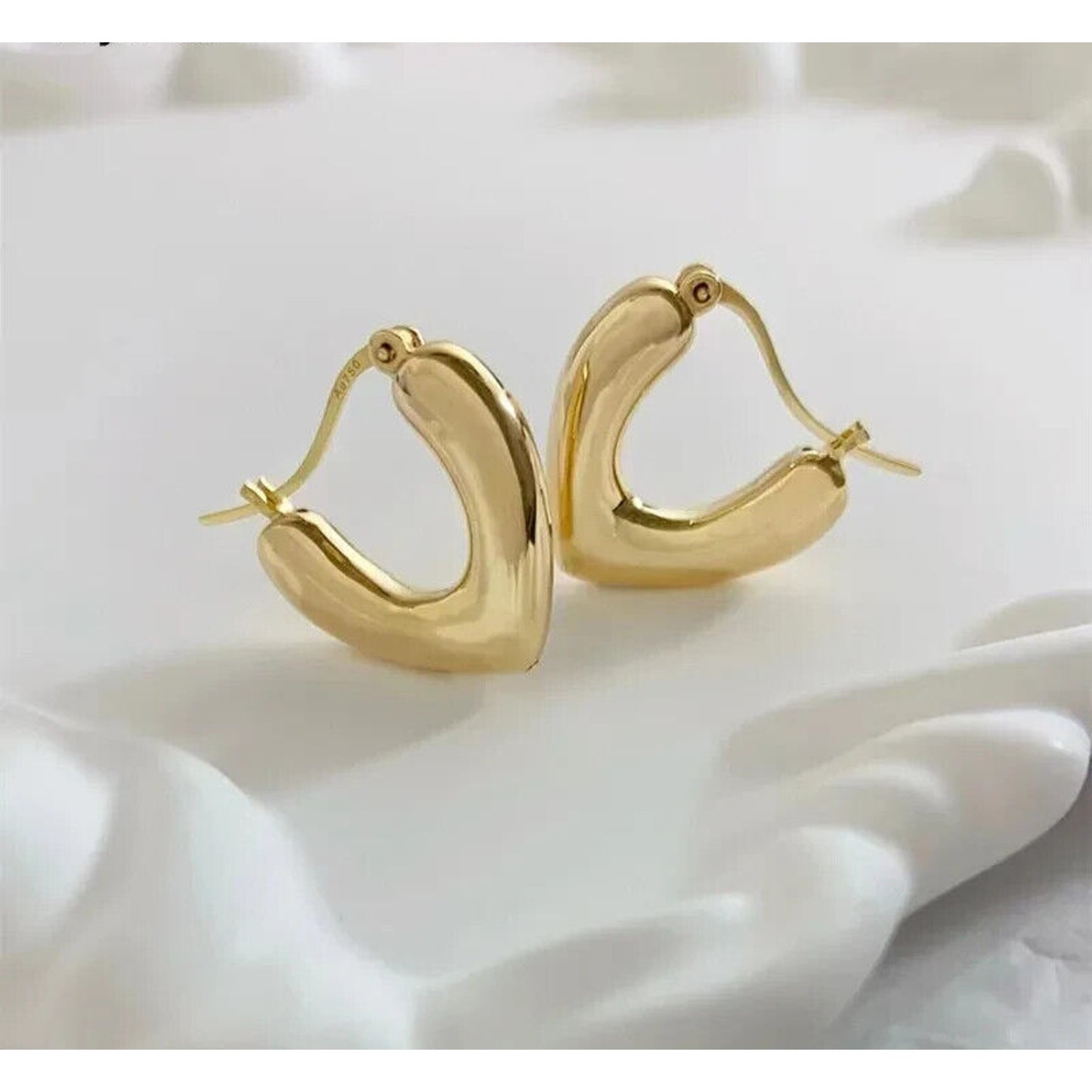 18k Yellow Gold Arrow Hoop Earrings, Unique Yellow Gold Hoop Earrings Au750