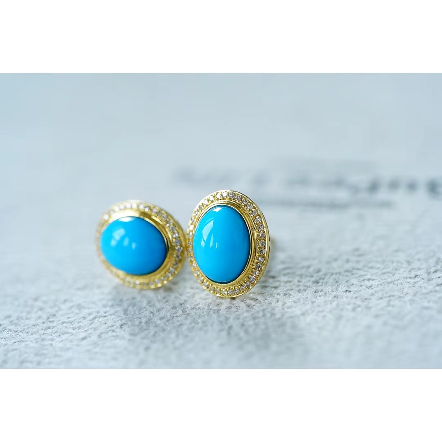 18k Yellow Gold Turquoise Stud Earrings, Natural Turquoise Diamond Earrings, High Quality Turquoise Earrings, Turquoise & Diamond Earrings 18k Gold, 18k Yellow Gold Turquoise Jewelry, Turquoise Earrings 18k Gold, Turquoise Stud Earrings Yellow Gold, 18k Gold Turquoise Earrings, Yellow Gold Turquoise Earrings, White Gold Turquoise Earrings, Natural Turquoise, Real Turquoise Jewelry for Women, Genuine Turquoise