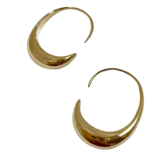 18k Gold Hoop Earrings Large, 18k Yellow Gold or White Gold Hoops, Au750