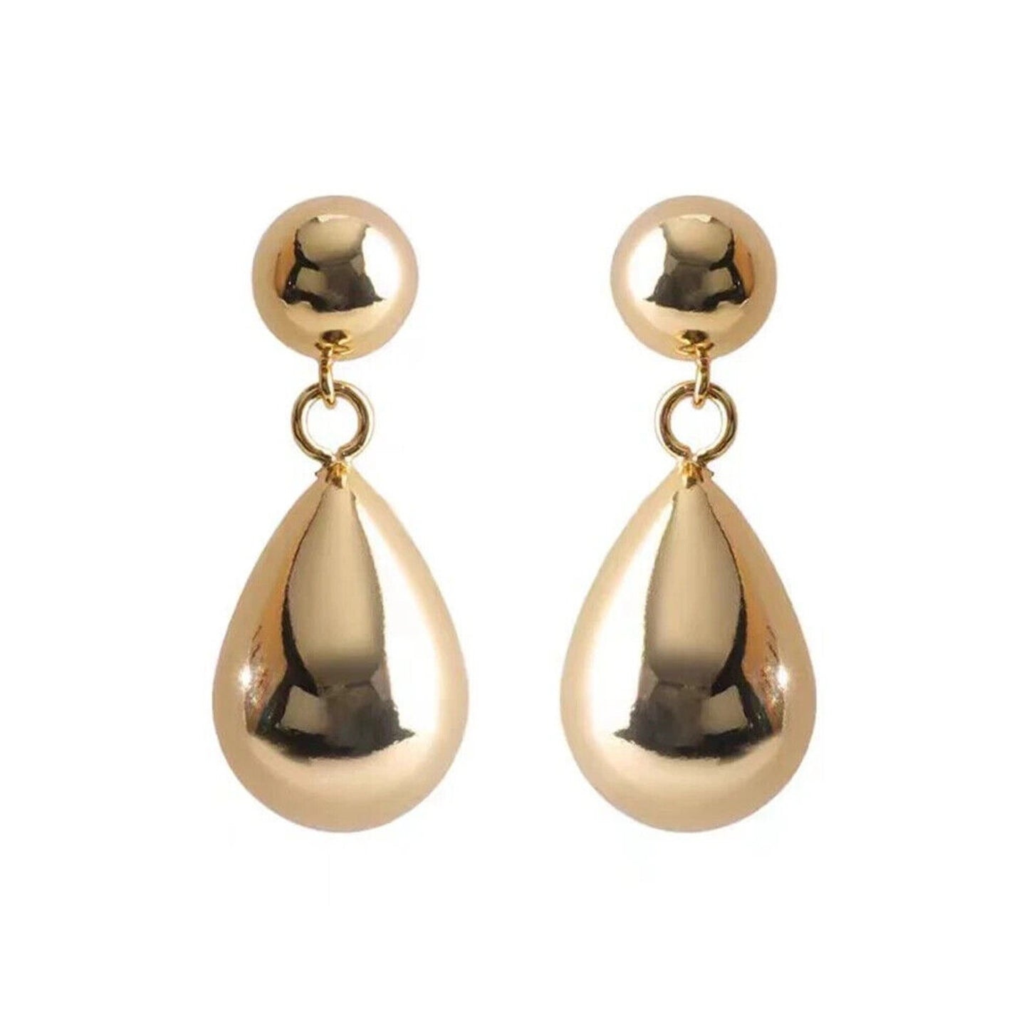 18k Gold Pear Shape Dangle Earrings, Solid Au750 Dangle Earrings 18k Yellow Gold