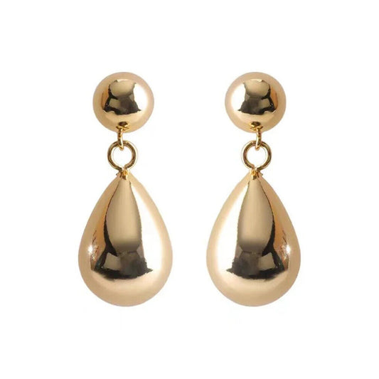 18k Gold Pear Shape Dangle Earrings, Solid Au750 Dangle Earrings 18k Yellow Gold