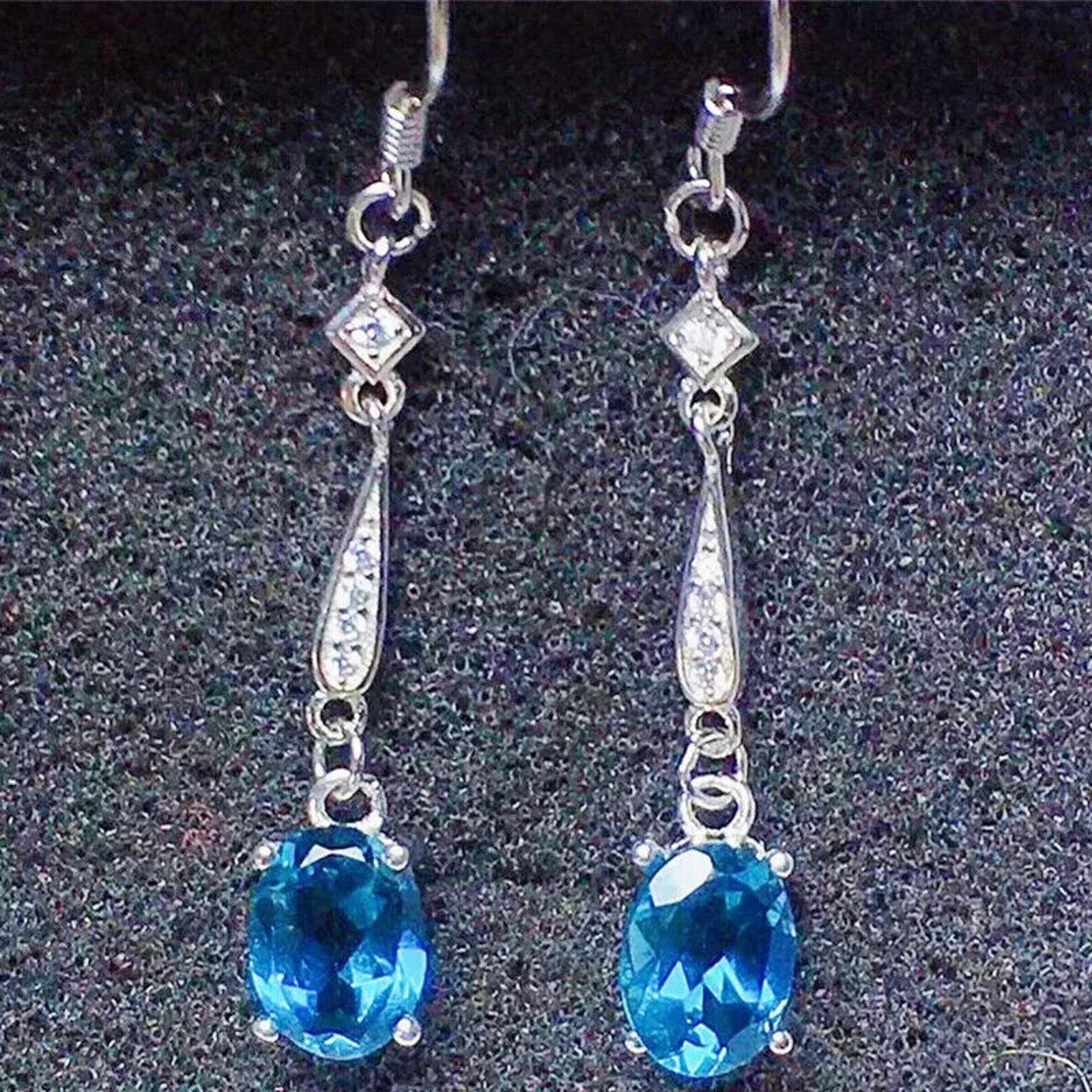 London Blue Topaz Long Dangle Earrings, London Blue Topaz Jewelry For Women, 
London Blue Topaz Earrings, Women's London Blue Topaz Earrings, London Blue Topaz Jewelry, Natural London Blue Topaz Gemstone Jewelry, Women's London Blue Topaz Earrings, London Blue Topaz, London Blue Topaz Earrings, London Blue Topaz Earrings, Women's London Blue Topaz Jewelry, Sterling Silver London Blue Topaz Jewelry, December Birthstone London Blue Topaz, London Blue Topaz Spiritual Meaning, London 