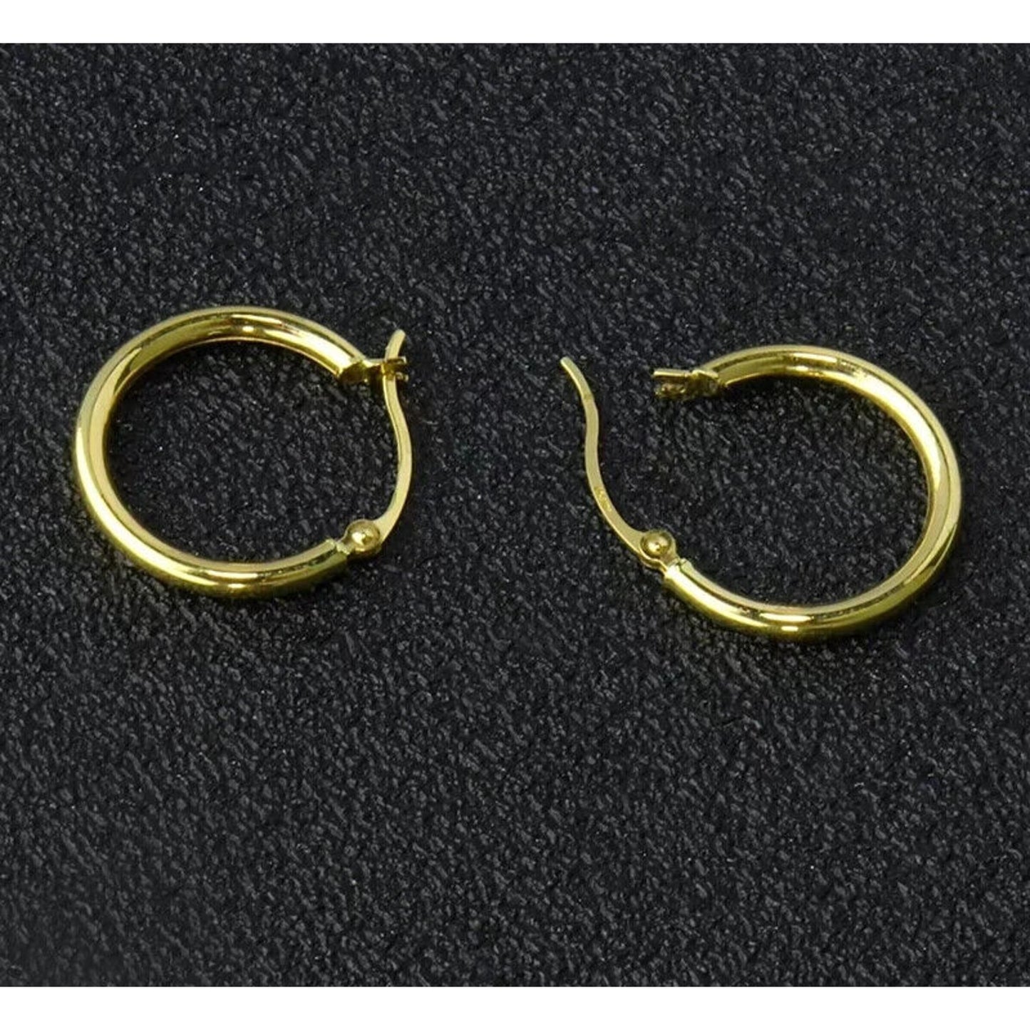 18k Yellow Gold Hoop Earrings, Dainty Yellow Gold Hoop Earrings Au750 Yellow