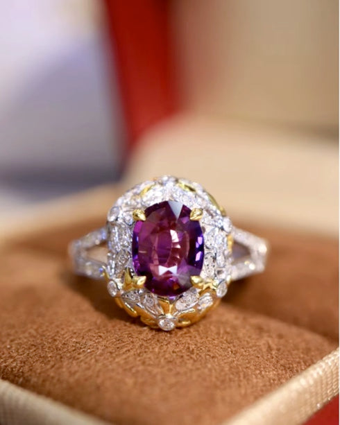 1.56Ct Unheated Purple Sapphire Engagement Ring 18k Gold, Sapphire Engagement Ring, Purple Sapphire Diamond Ring, Natural Sapphire & Diamond Ring, Pink Sapphire and Diamond Ring, 18k White Gold Sapphire Ring, Women’s Sapphire Diamond Ring’s, Natural Purple Sapphire Ring, Purple Sapphire Jewelry, Purple Sapphire Ring’s For Women, Solid Gold Sapphire Ring, 18k Gold Purple Sapphire Ring, Sapphire Wedding Ring 18k Gold, Purple Sapphire Wedding Ring 18k Gold