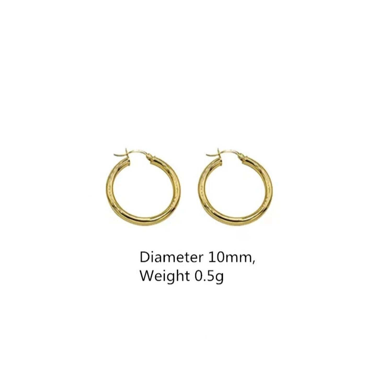 18k Yellow Gold Hoop Earrings, Dainty Yellow Gold Hoop Earrings Au750 Yellow