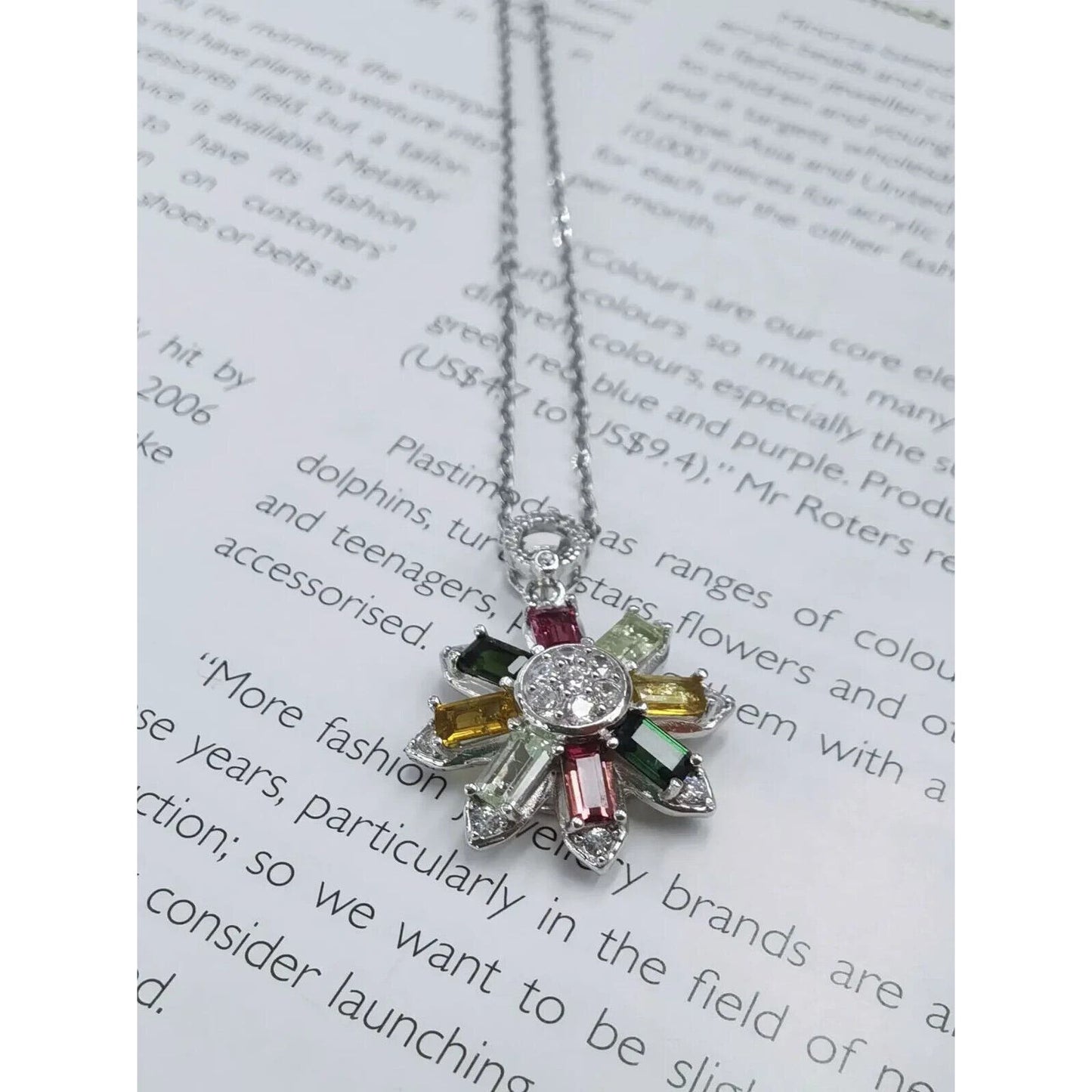 Natural Multicolor Tourmaline Pendant Necklace, Women's Tourmaline Necklace