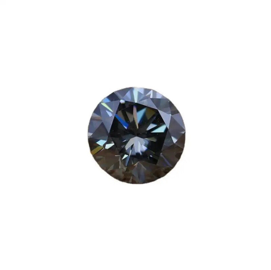 VVS1 Round Brilliant Cut Gray Blue Moissanite Stud Earring