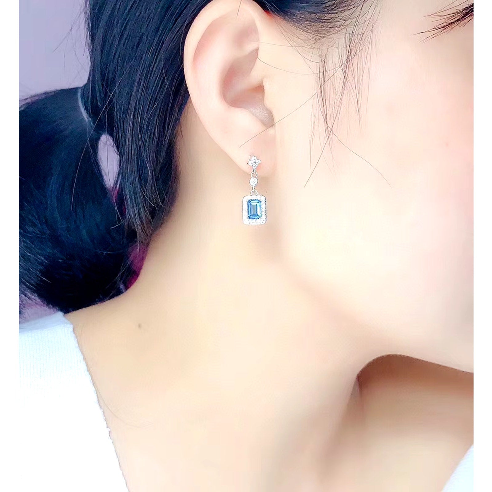 London Blue Topaz Emerald Cut Dangle Earrings, London Blue Topaz Jewelry, London Blue Topaz Cluster Stud Earrings, Women's London Blue Topaz Earrings, London Blue Topaz Jewelry, Natural London Blue Topaz Gemstone Jewelry Set, Women's London Blue Topaz Earrings, London Blue Topaz Ring, London Blue Topaz Stud Earrings, London Blue Topaz Earrings, Women's London Blue Topaz Jewelry, Sterling Silver London Blue Topaz Jewelry, December Birthstone London Blue Topaz, London Blue Topaz Spiritual Meaning