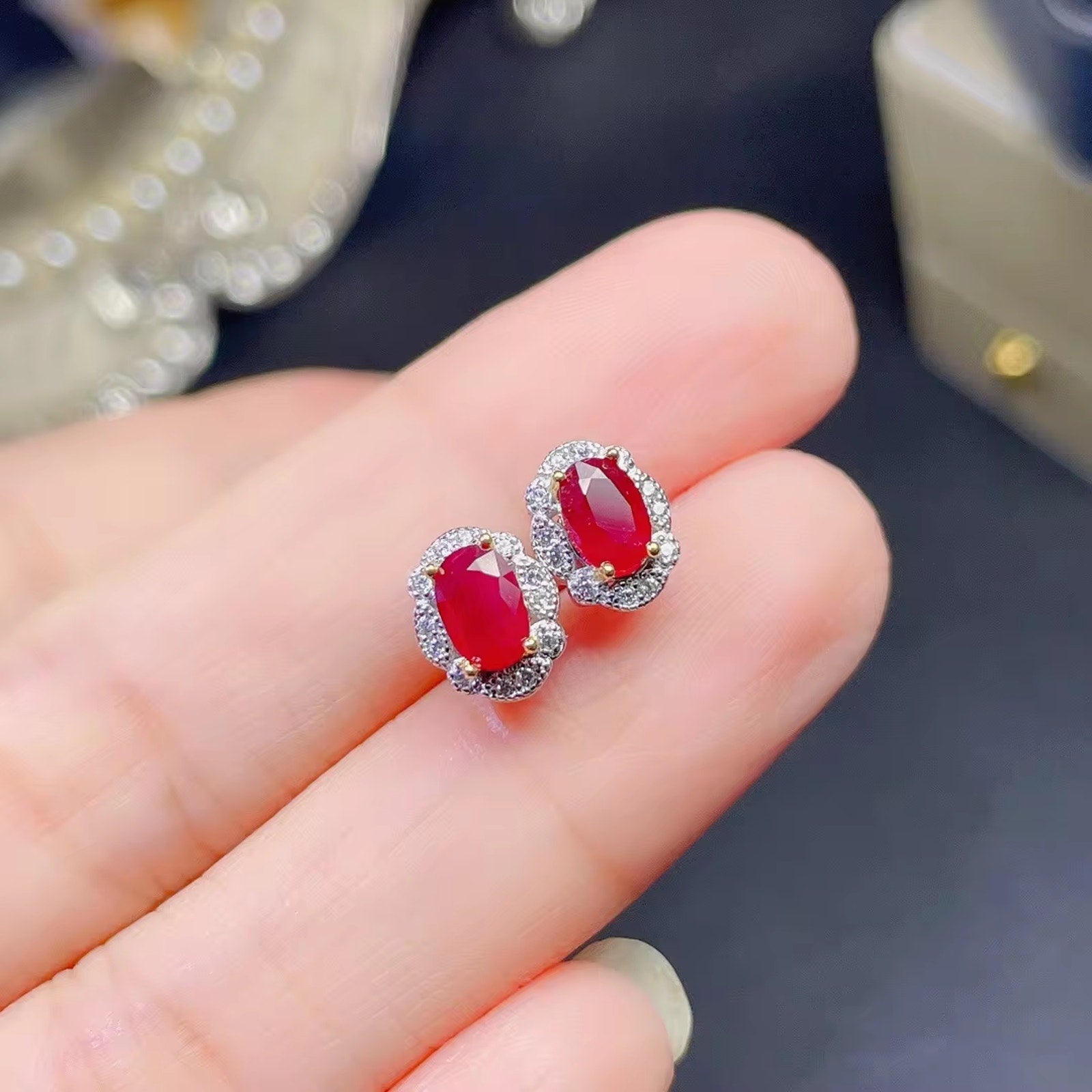 Ruby Earrings, Women's Ruby Earrings, Natural Ruby Earrings, Ruby Jewelry, Sterling Silver Ruby Earrings, Genuine Ruby Earrings, Ruby Stud Earrings, Natural Ruby, Burma Ruby