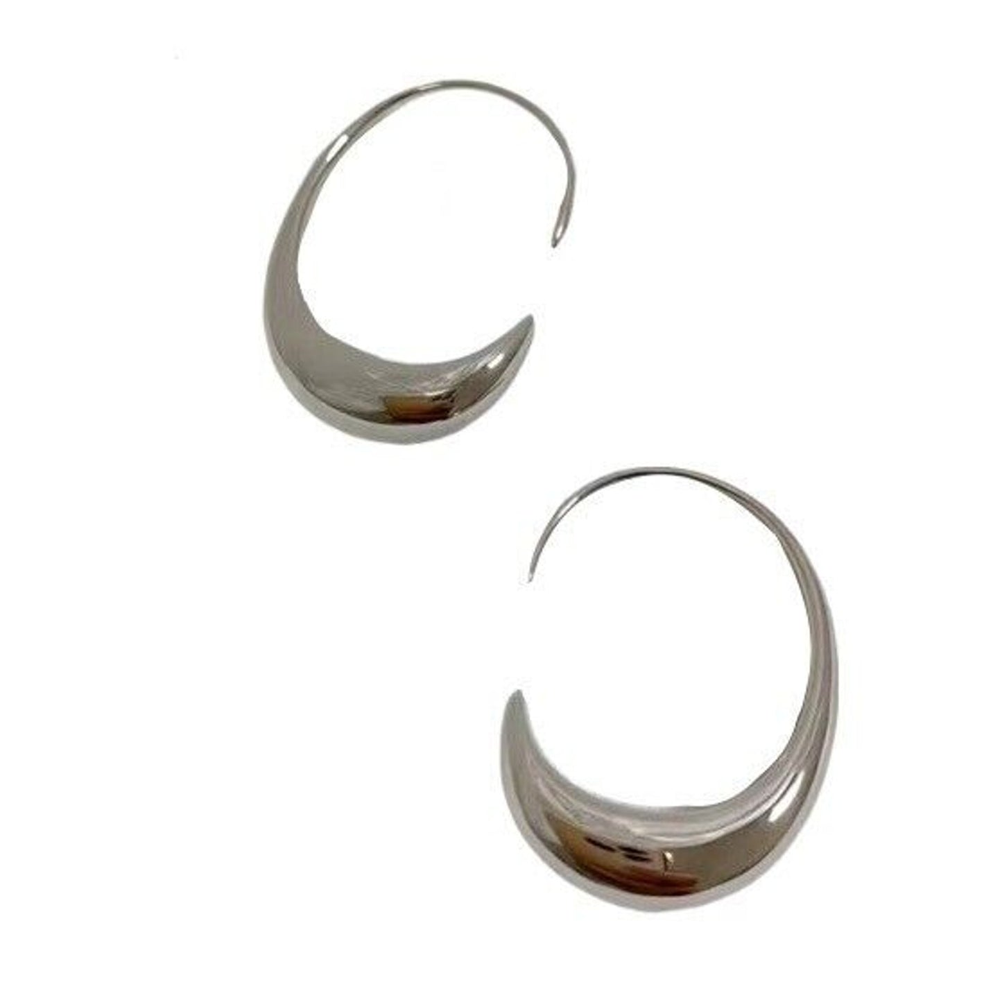 18k Gold Hoop Earrings Large, 18k Yellow Gold or White Gold Hoops, Au750