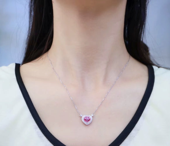 1.44Ct Natural Pink Sapphire Heart Pendant Necklace 18K White Gold, Pink Sapphire & Diamond Pendant Necklace 18K White Gold, Pink Sapphire, Pink Sapphire Necklace, Pink Sapphire Pendant Necklace, Sapphire Necklace, Sapphire Pendant Necklace, White Gold Sapphire Pendant, White Gold Sapphire Necklace, Natural Sapphire, Natural Sapphire Pendant, Natural Pink Sapphire, Pink Sapphire, Pink Sapphire & Diamond, Sapphire & Diamond, Sapphire & Diamond Pendant, Natural Diamond and Sapphire, Sapphire Diamond Pendant