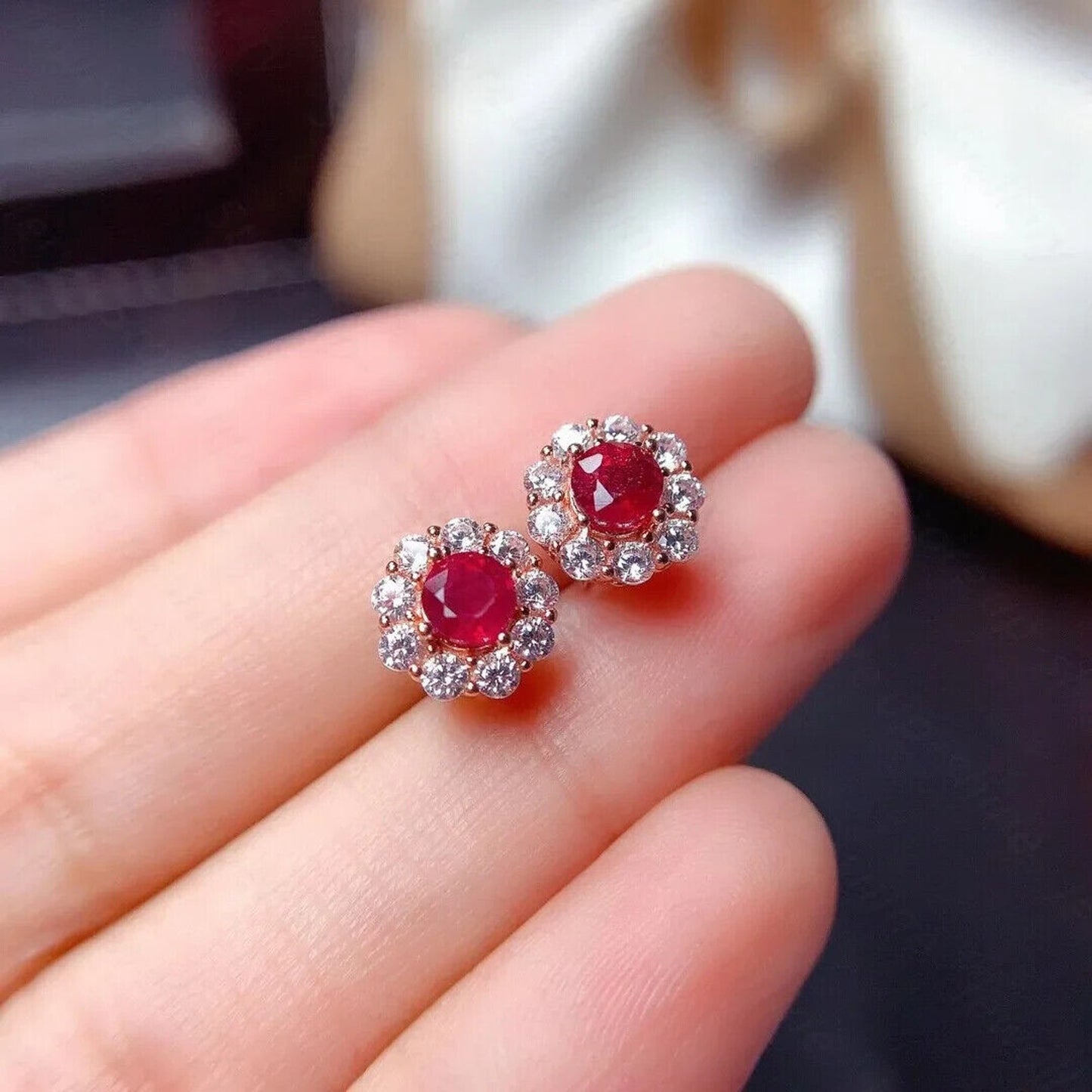 Ruby Earrings, Women's Ruby Earrings, Natural Ruby Earrings, Ruby Jewelry, Sterling Silver Ruby Earrings, Genuine Ruby Earrings, Ruby Stud Earrings, Natural Ruby, Burma Ruby