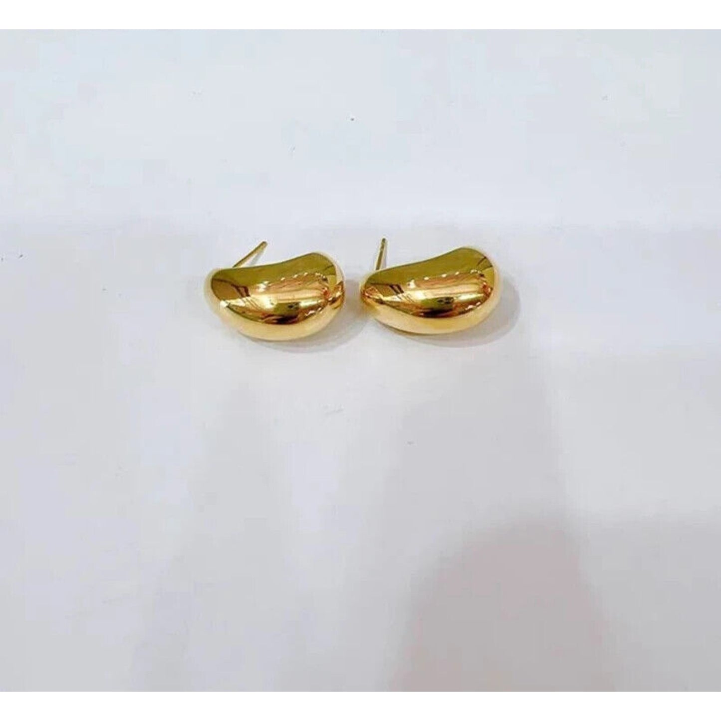 18k Yellow Gold Half Hoop Earrings, 18k Solid Yellow Gold Earrings Au750