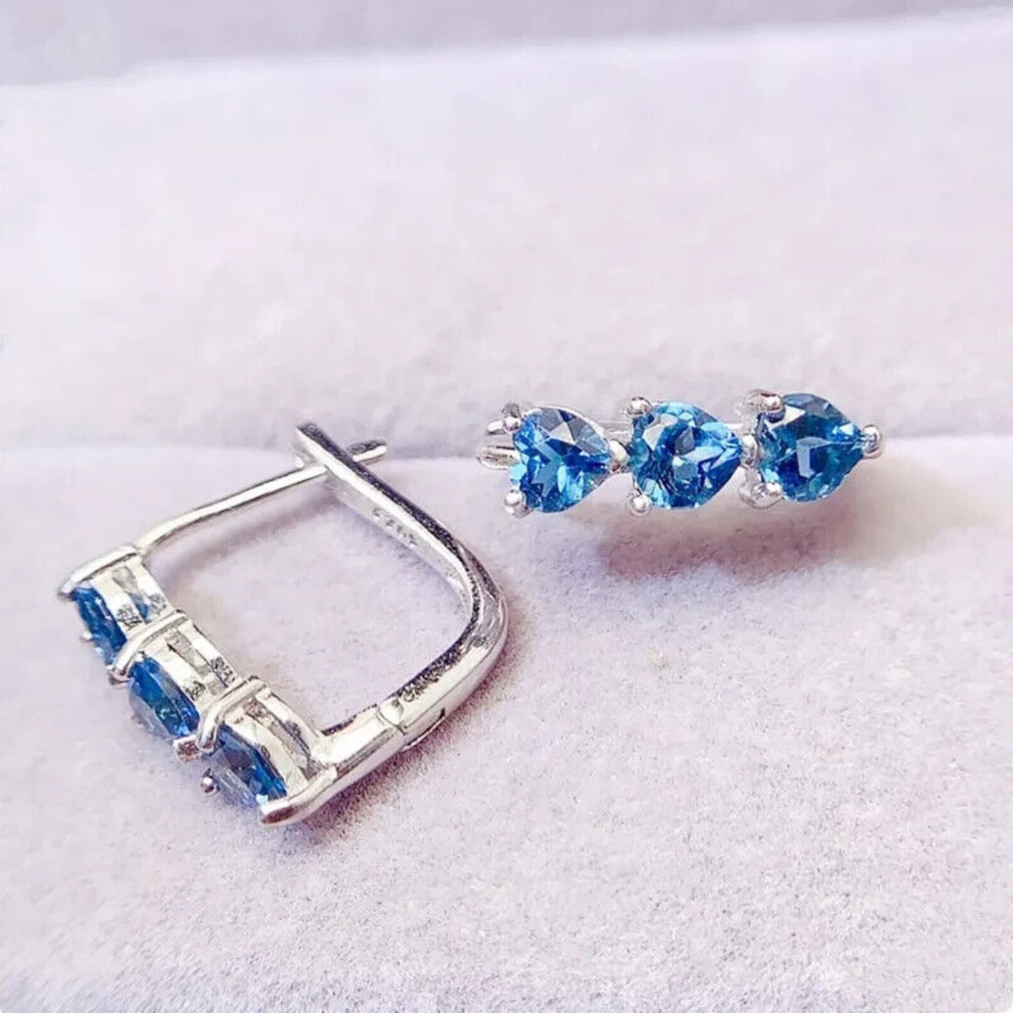 London Blue Topaz Clip Earrings, Women's London Blue Topaz Jewelry,  London Blue Topaz Earrings, Women's London Blue Topaz Earrings, London Blue Topaz Jewelry, Natural London Blue Topaz Gemstone Jewelry, Women's London Blue Topaz Earrings, London Blue Topaz, London Blue Topaz Earrings, London Blue Topaz Earrings, Women's London Blue Topaz Jewelry, Sterling Silver London Blue Topaz Jewelry, December Birthstone London Blue Topaz