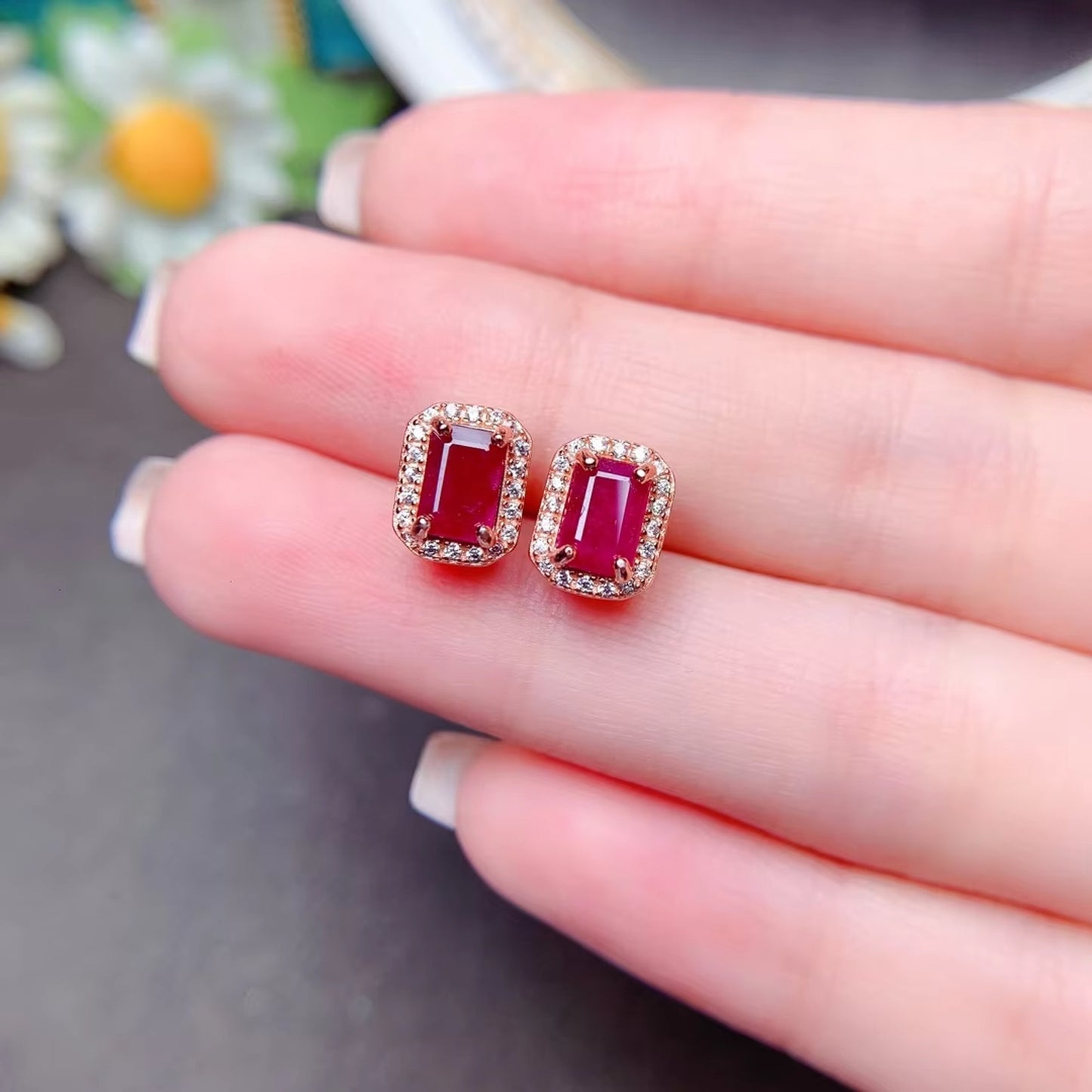 Ruby Earrings, Women's Ruby Earrings, Natural Ruby Earrings, Ruby Jewelry, Sterling Silver Ruby Earrings, Genuine Ruby Earrings, Ruby Stud Earrings, Natural Ruby, Burma Ruby