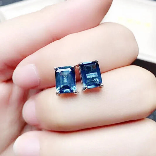 Emerald Cut London Blue Topaz Stud Earrings, Women's London Blue Topaz Earrings, London Blue Topaz Stud Earrings, Women's London Blue Topaz Earrings, London Blue Topaz Jewelry, Natural London Blue Topaz Gemstone Jewelry Set, Women's London Blue Topaz Earrings, London Blue Topaz Ring, London Blue Topaz Stud Earrings, London Blue Topaz Earrings, Women's London Blue Topaz Jewelry, Sterling Silver London Blue Topaz Jewelry, December Birthstone London Blue Topaz, London Blue Topaz Spiritual Meaning