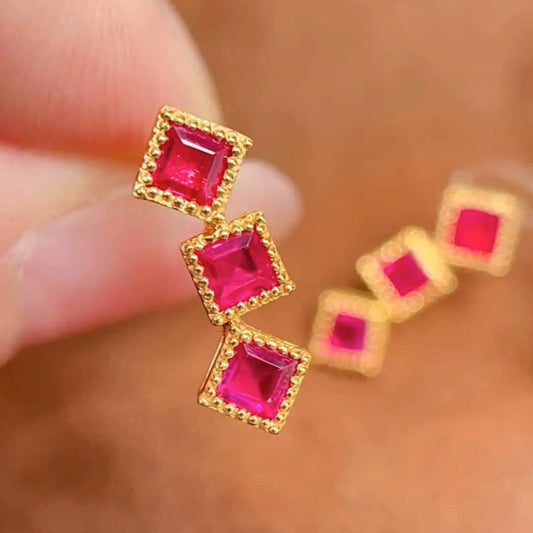 0.90Ct Natural Ruby Geometric Stud Earrings Solid 18k Yellow Gold, Ruby Stud Earrings, 18k Yellow Gold, Yellow Gold Ruby Earrings, Ruby Earrings, Natural Ruby Earrings, Geometric Earrings, Genuine Ruby Stud Earrings, 18k Gold Ruby Earrings, Natural Ruby Earrings, Gold Ruby Earrings, Women's Ruby Earrings, Ruby, Natural Ruby, Ruby Earrings, Dainty Ruby Earrings, Natural Ruby, Pink Ruby, Dainty Ruby, Women's Ruby Earrings, Ruby Earrings For Women, Yellow Gold Ruby Earrings, 18k Gold Ruby Earrings For Women