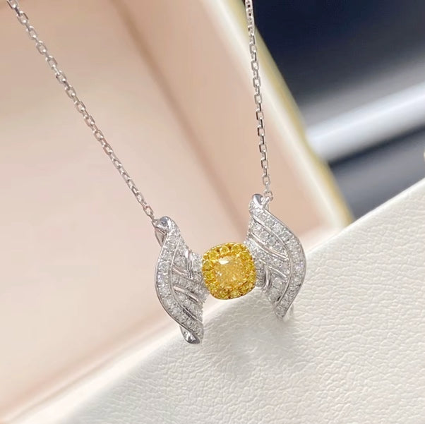 0.228Ct Natural Yellow and White Diamond Pendant Necklace 18k White Gold, Natural Yellow Diamond, Yellow Diamond, Yellow Diamond Jewelry, Yellow Diamond Necklace, Yellow Diamond Pendant Necklace, Yellow Diamond 18k Gold, Yellow & White Diamond, Yellow and White Diamond, Yellow Diamond Pendant Necklace, Yellow Diamond Pendant, Natural Yellow Diamond Necklace, Natural Yellow Diamond Jewelry, Yellow Diamond Anniversary Gift, Natural Diamond, 18k Gold