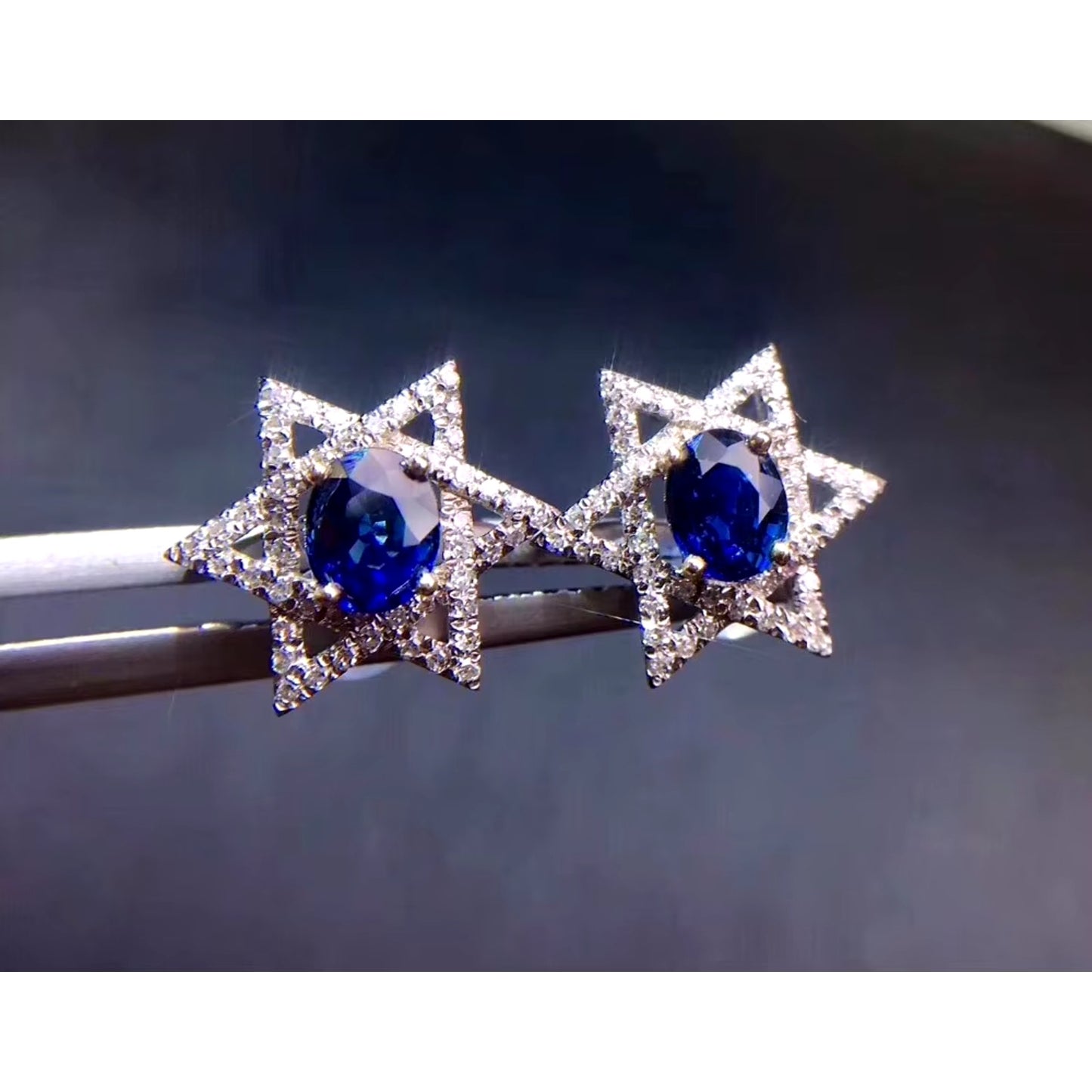 Star of David Earrings, Star of David Sapphire Earrings, Hanukkah Jewelry Gift, Diamond Star of David Earrings, 18k White Gold Star of David Earrings, Sapphire & Diamond Stud Earrings, Diamond & Sapphire Stud Earrings, Sapphire and Diamond Earrings, Sapphire & Diamond Earrings, 18k White Gold Sapphire Earrings, 18k Gold Sapphire & Diamond Earrings, Natural Sapphire & Diamond Earrings, Natural Sapphire and Diamond Earrings, Star of David Jewelry 18k Gold