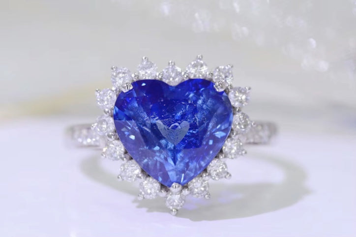 3.02Ct Blue Sapphire and Diamond Heart Ring 18k White Gold, Sapphire Engagement Ring, Sapphire Wedding Ring, Bright Blue Sapphire Ring, Sapphire & Diamond Ring, Sapphire and Diamond Ring, Sapphire Ring 18k Gold, 18k White Gold Sapphire Diamond Ring, Blue Cornflower Sapphire Ring, Cornflower Sapphire, VVS1 Cornflower Sapphire Ring, Cornflower Sapphire Engagement Ring, Bright Blue Sapphire Engagement Ring 18k Gold, 18k Gold Sapphire Ring, 18k Gold Sapphire & Diamond Ring, Natural Sapphire & Diamond Ring