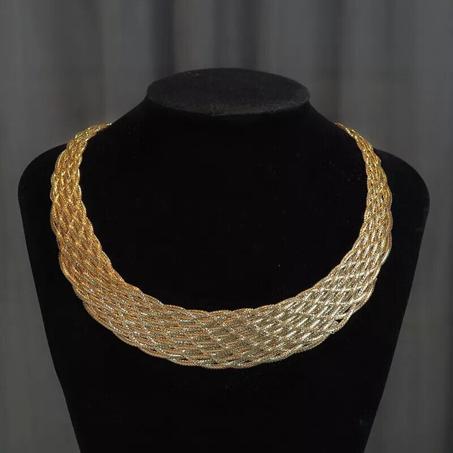 18k Gold Italian Woven Lace Jewelry, 18k Gold Woven Necklace, Woven Bracelet 18k