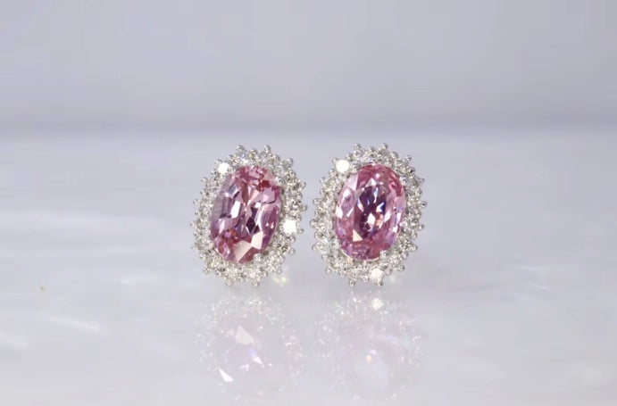 Padparadscha Pink Sapphire Diamond Stud Earrings, Padparadscha Pink Sapphire Jewelry, Natural Padparadscha Pink Sapphire Earrings, Padparadscha Sapphire Earrings, 19k Gold Pink Sapphire Earrings, Pink Sapphire Diamond Earrings, Natural Pink Sapphire Earrings 18k Gold, 18k White Gold PinkSapphire Earrings, natural Pink Sapphire Earrings, Oval Cut Pink Sapphire Earrings, 18k White Gold Sapphire Earrings, 18k White Gold Sapphire Earrings with Diamond, Gift For Wife Pink Sapphire