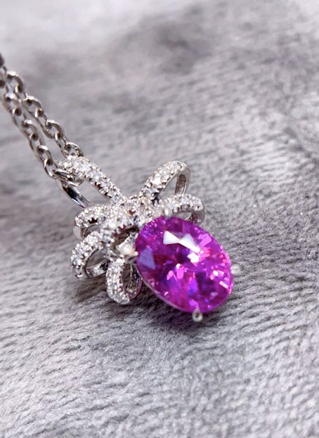 1.56Ct Natural Purple Sapphire & Diamond Pendant Necklace 18k White Gold, Purple Sapphire Necklace, Purple Sapphire Pendant Necklace, Natural Sapphire, Natural Purple Sapphire, Natural Sapphire Pendant, Natural Sapphire Necklace, 18k White Gold, 18k Gold, Gold Sapphire Pendant, Pink Sapphire, Pink Sapphire Pendant, Genuine Sapphire, Sapphire Necklace, Natural Diamond, Diamond Gemstone Pendant, Gemstone Diamond Pendant, Sapphire Jewelry, Natural Sapphire Jewelry, Purple Sapphire Jewelry, Sapphire Jewelry