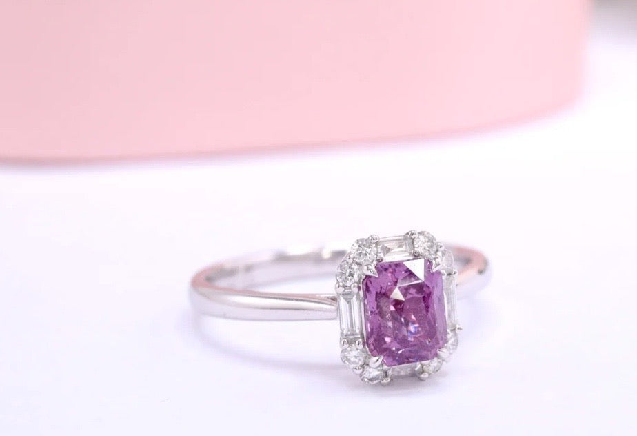 1.08Ct Natural Purple Sapphire Engagement Ring with Diamond 18k White Gold, Sapphire Engagement Ring, Purple Sapphire Diamond Ring, Natural Sapphire & Diamond Ring, Pink Sapphire and Diamond Ring, 18k White Gold Sapphire Ring, Women’s Sapphire Diamond Ring’s, Natural Purple Sapphire Ring, Purple Sapphire Jewelry, Purple Sapphire Ring’s For Women, Solid Gold Sapphire Ring, 18k Gold Purple Sapphire Ring, Sapphire Wedding Ring 18k Gold, Purple Sapphire Wedding Ring 18k Gold