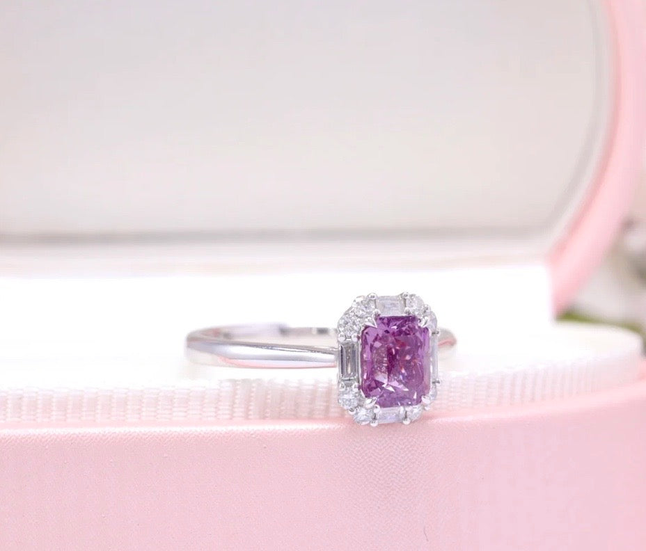 1.08Ct Natural Purple Sapphire Engagement Ring with Diamond 18k White Gold, Sapphire Engagement Ring, Purple Sapphire Diamond Ring, Natural Sapphire & Diamond Ring, Pink Sapphire and Diamond Ring, 18k White Gold Sapphire Ring, Women’s Sapphire Diamond Ring’s, Natural Purple Sapphire Ring, Purple Sapphire Jewelry, Purple Sapphire Ring’s For Women, Solid Gold Sapphire Ring, 18k Gold Purple Sapphire Ring, Sapphire Wedding Ring 18k Gold, Purple Sapphire Wedding Ring 18k Gold