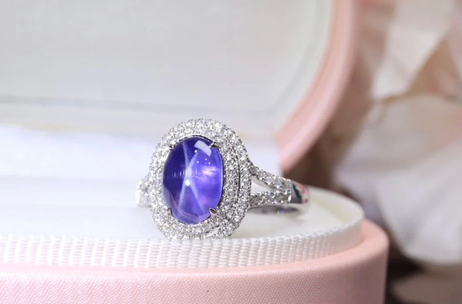 3.19Ct Natural Purple Star Sapphire Ring 18K White Gold, Star Sapphire, Star Light Sapphire, Sapphire Ring, Sapphire Engagement Ring, Purple Sapphire Engagement Ring, Sapphire Diamond Ring, Star Sapphire Diamond Ring, Star sapphire Ring, Genuine Star Sapphire Ring, Natural Star Sapphire Ring, 18k Gold Star Sapphire Ring, Gold Star Sapphire, Pink Star Sapphire, Gray Star Sapphire, Star Sapphire Meaning, Star Sapphire Jewelry, Genuine Star Sapphire, Natural Star Sapphire, Star Sapphire, Sapphire