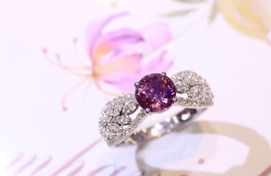 Round Purple Sapphire & Diamond Ring 18K White Gold Au750, Purple Sapphire Ring, Natural Sapphire, Sapphire Engagement Ring, Purple Sapphire Diamond Ring, Natural Sapphire & Diamond Ring, Pink Sapphire and Diamond Ring, 18k White Gold Sapphire Ring, Women’s Sapphire Diamond Ring’s, Natural Purple Sapphire Ring, Purple Sapphire Jewelry, Purple Sapphire Ring’s For Women, Solid Gold Sapphire Ring, 18k Gold Purple Sapphire Ring, Sapphire Wedding Ring 18k Gold, Sapphire Engagement Ring