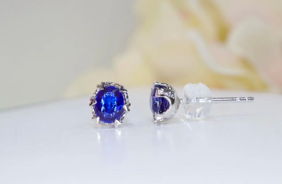 Royal Blue Sapphire Stud Earrings 18k White Gold, White Gold Sapphire Stud Earrings, Natural Blue Sapphire Stud Earrings, Sapphire Stud Earrings, Genuine Sapphire Stud Earrings, Natural Sapphire Stud Earrings, 18k White Gold Sapphire Stud Earrings, Blue Sapphire Stud Earrings, Sapphire Studs, 18k White Gold Sapphire Earrings, Solitaire Sapphire Stud Earrings, Sapphire Stud Earrings Solitaire Style