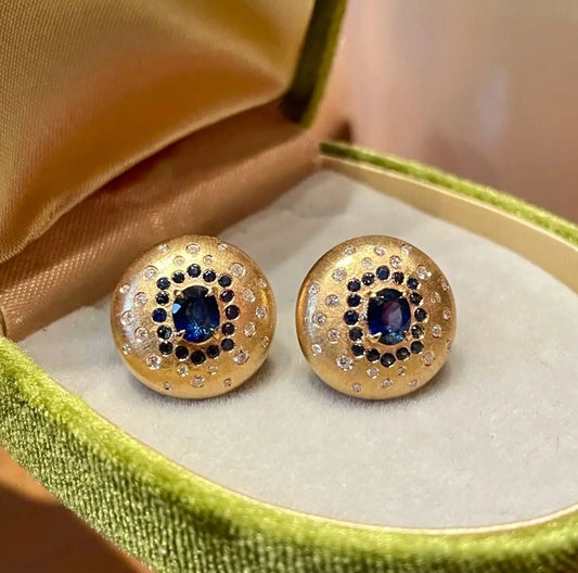 1Ct Blue Sapphire & Diamond Stud Earrings 18K Yellow Gold, 18k yellow Gold Sapphire Earrings, Natural Sapphire Earrings 18k Yellow Gold, natural Sapphire Stud Earrings, Sapphire Stud Earrings, 18k Yellow Gold, Royal Blue Sapphire Stud Earrings 18k White Gold, White Gold Sapphire Stud Earrings, natural Blue Sapphire Stud Earrings, Sapphire Stud Earrings, Genuine Sapphire Stud Earrings, Natural Sapphire Stud Earrings, 18k Yellow Gold Sapphire Stud Earrings, Blue Sapphire Stud Earrings, Sapphire Studs