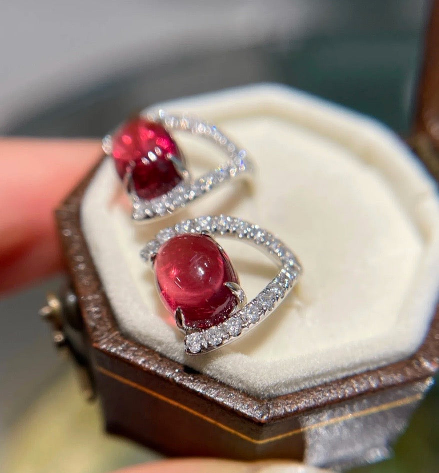 red tourmaline earrings