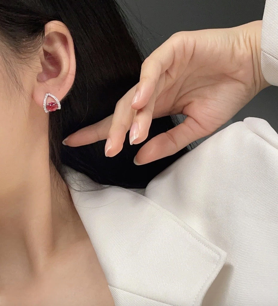 red tourmaline earrings