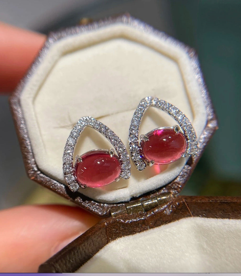 red tourmaline earrings