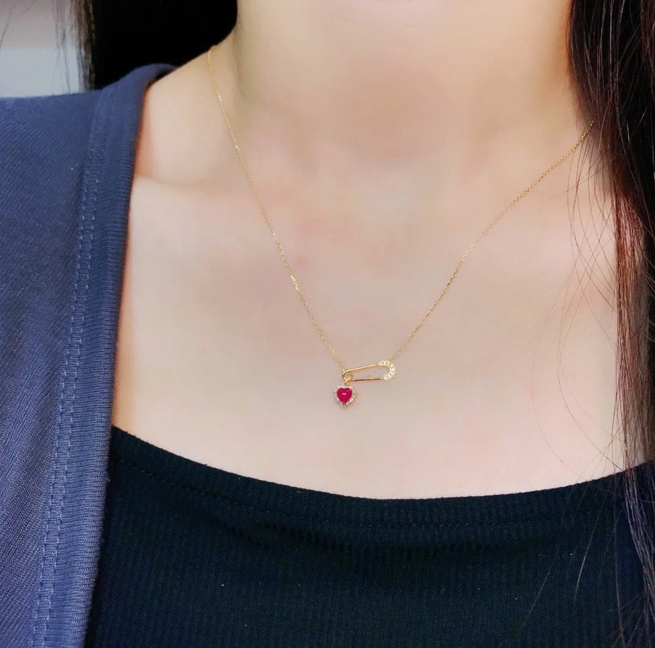 0.34Ct Dainty Ruby & Diamond Pendant Necklace, Dainty Ruby Necklace, Dainty Ruby Pendant, Natural Ruby, Small Ruby Necklace, Small Ruby Pendant, Ruby and Diamond Pendant Necklace Solid 18K Yellow Gold, Ruby & Diamond Necklace, Ruby and Diamond Necklace, Ruby Pendant Necklace, Natural Ruby Necklace, Genuine Ruby, Burma Ruby, Natural Ruby, Pigeon Blood Ruby, Authentic Ruby Pendant Necklace, Authentic Ruby Necklace, Natural Ruby Necklace, Women's Ruby Necklace, 18k Yellow Ruby Necklace, July Birthstone Ruby