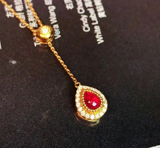 0.34Ct Dainty Ruby and Diamond Pendant Necklace Solid 18K Yellow Gold, Ruby and Diamond Pendant Necklace Solid 18K Yellow Gold, Ruby & Diamond Necklace, Ruby and Diamond Necklace, Ruby Pendant Necklace, Natural Ruby Necklace, Genuine Ruby, Burma Ruby, Natural Ruby, Pigeon Blood Ruby, Authentic Ruby Pendant Necklace, Authentic Ruby Necklace, Natural Ruby Necklace, Women's Ruby Necklace, 18k Yellow Ruby Necklace, July Birthstone Ruby, July Birthstone Ruby Necklace, Anniversary Gift Ruby, Gift For Wife Ruby