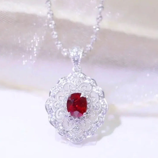 0.65Ct Ruby and Diamond Pendant Necklace 18K White Gold, Ruby and Diamond Pendant Necklace, 18K White Gold, Ruby & Diamond Necklace, Ruby and Diamond Necklace, Ruby Pendant Necklace, Natural Ruby Necklace, Genuine Ruby, Burma Ruby, Natural Ruby, Pigeon Blood Ruby, Authentic Ruby Pendant Necklace, Authentic Ruby Necklace, Natural Ruby Necklace, Women's Ruby Necklace, 18k Gold Ruby Necklace, July Birthstone Ruby, July Birthstone Ruby Necklace, Anniversary Gift Ruby, Natural Ruby Pendant, Natural Ruby