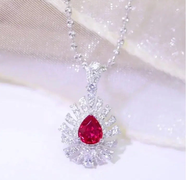 0.55Ct Ruby and Diamond Pendant Necklace Solid 18K White Gold, Ruby and Diamond Pendant Necklace 18K White Gold, Ruby and Diamond Pendant Necklace, 18K White Gold, Ruby & Diamond Necklace, Ruby and Diamond Necklace, Ruby Pendant Necklace, Natural Ruby Necklace, Genuine Ruby, Burma Ruby, Natural Ruby, Pigeon Blood Ruby, Authentic Ruby Pendant Necklace, Authentic Ruby Necklace, Natural Ruby Necklace, Women's Ruby Necklace, 18k Gold Ruby Necklace, July Birthstone Ruby, July Birthstone Ruby Necklace