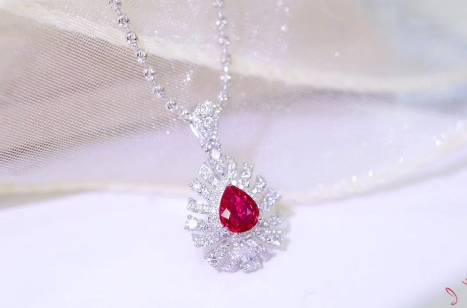 0.55Ct Ruby and Diamond Pendant Necklace Solid 18K White Gold, Ruby and Diamond Pendant Necklace 18K White Gold, Ruby and Diamond Pendant Necklace, 18K White Gold, Ruby & Diamond Necklace, Ruby and Diamond Necklace, Ruby Pendant Necklace, Natural Ruby Necklace, Genuine Ruby, Burma Ruby, Natural Ruby, Pigeon Blood Ruby, Authentic Ruby Pendant Necklace, Authentic Ruby Necklace, Natural Ruby Necklace, Women's Ruby Necklace, 18k Gold Ruby Necklace, July Birthstone Ruby, July Birthstone Ruby Necklace