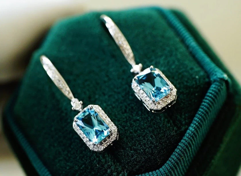 1.3Ct Natural Aquamarine & Diamond Drop Dangle Earrings 18k White Gold, Bright Blue Aquamarine & Diamond Earrings, 18k White Gold, Aquamarine, Aquamarine Earrings, Aquamarine Earrings, Oval Cut Aquamarine Earrings, Bright Blue Aquamarine Earrings, Bright Blue Aquamarine, Natural Aquamarine, 18k White Gold, White Gold Aquamarine Earrings, Aquamarine and Diamond Earrings, Aquamarine & Diamond Earrings, Aquamarine Diamond Earrings, Aquamarine Earrings For Women, Women's Aquamarine Earrings, Aquamarine 